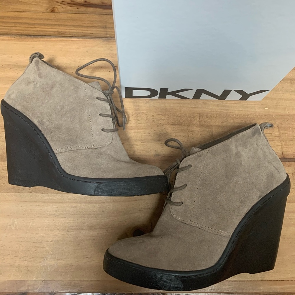 DKNY wedge desert booties
